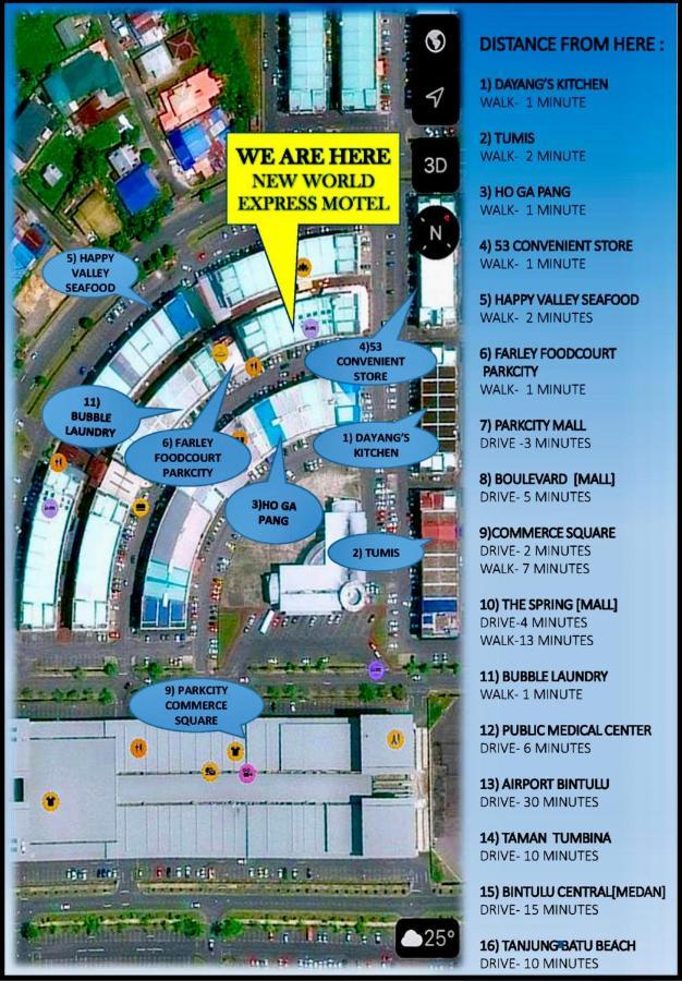 New World Express Motel Bintulu Bagian luar foto